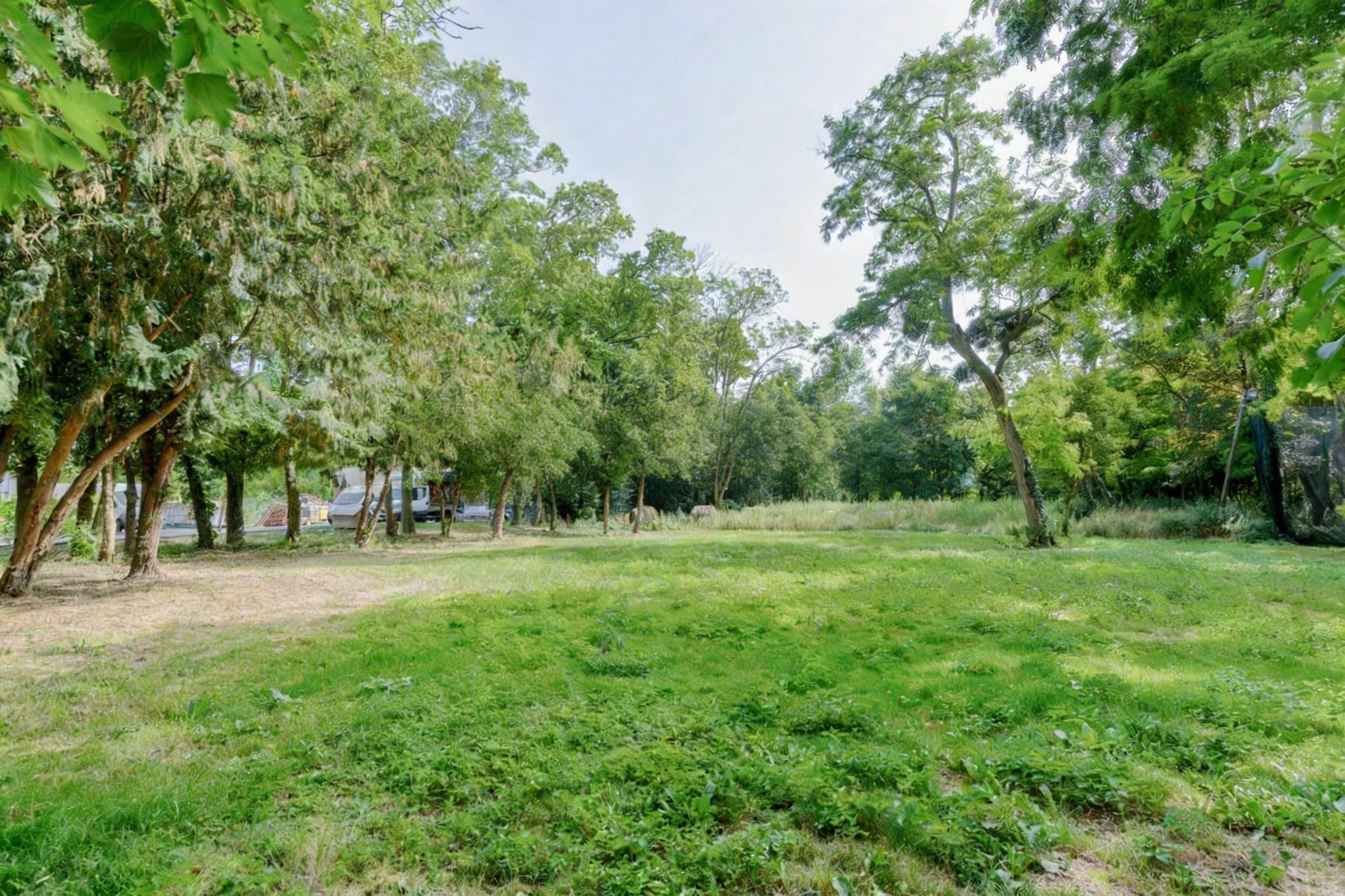 Parc arboré autour du lieu
