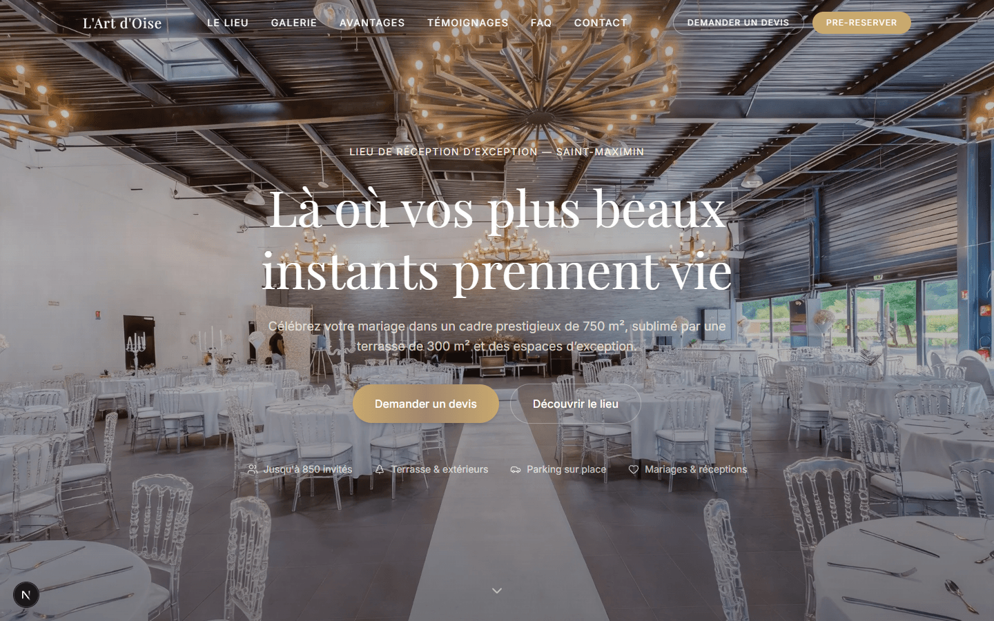 Capture d'écran du site Art d'Oise — version desktop
